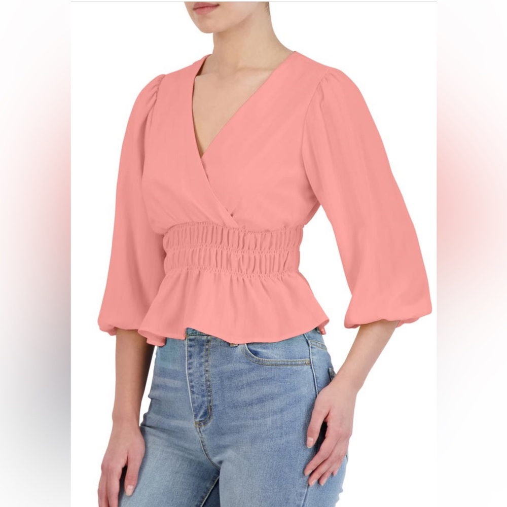BCBGeneration smocked top blouse